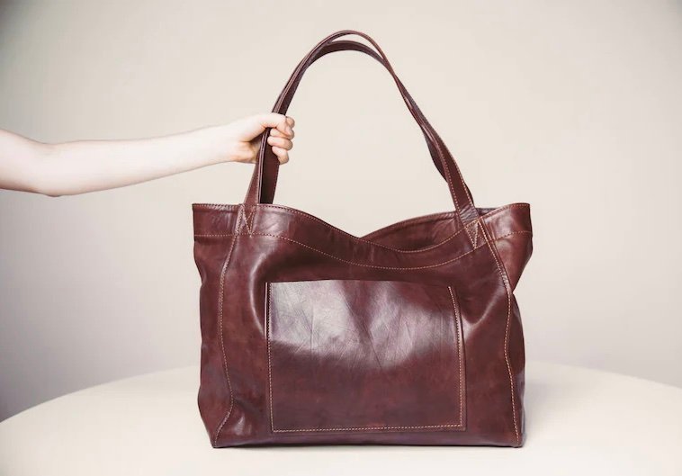 Medium Leather Tote Bag Shopper Bag Genuine Leather Everyday Bag tote Market Bag