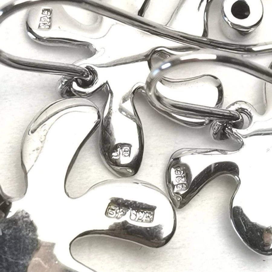 Bonita Farestveit sterling sølv smykkesæt halskæde øreringe med zirkon