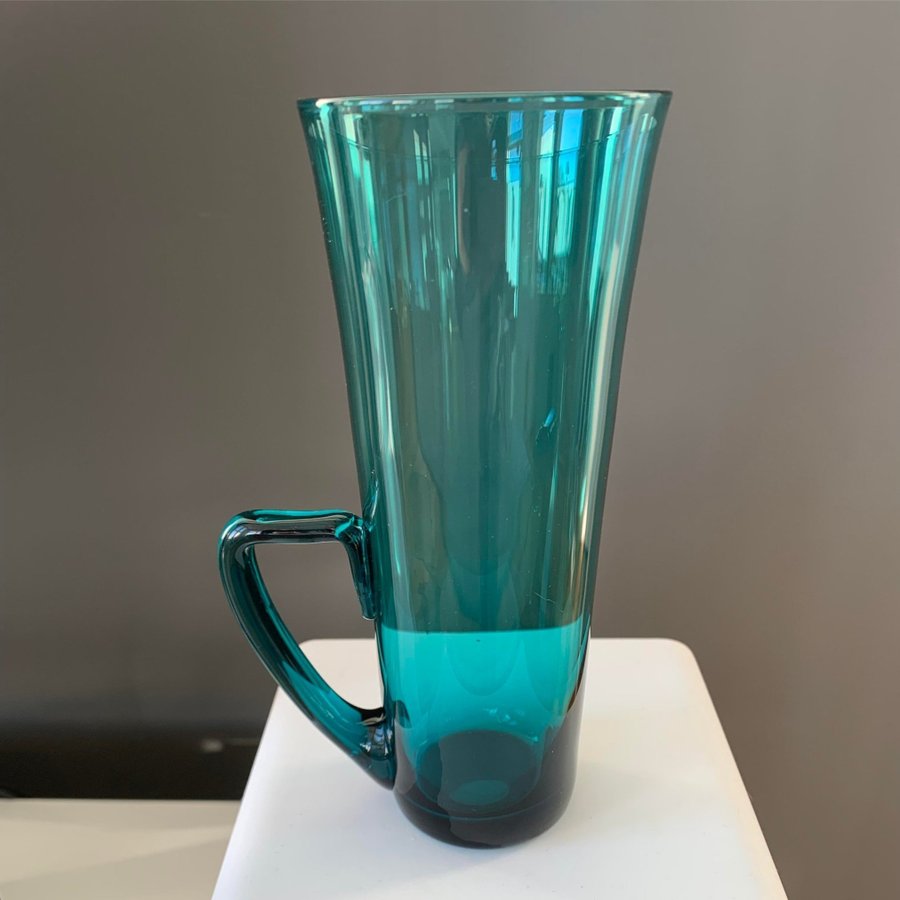 2 st HANS-OWE SANDBERG Hovmantorp longdrink glas lila blå grön 1950-tal - vas
