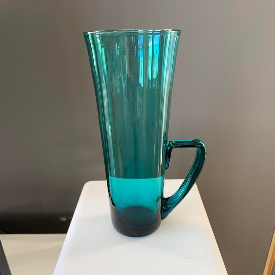 2 st HANS-OWE SANDBERG Hovmantorp longdrink glas lila blå grön 1950-tal - vas
