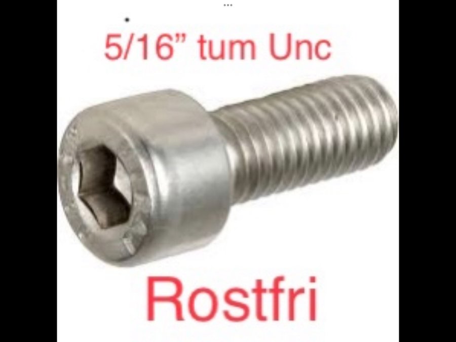 NOS Rostfri Insex skruv UNC 5/16x25 / 38 mm i Sortiment