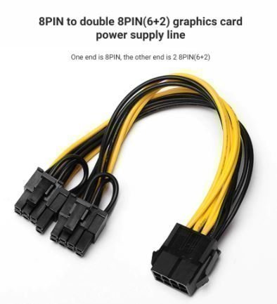 5st Y-Kabel 8pin PCI Express to 2xPCIe 8 (6+2) pin 18AWG ***SNABB FRAKT!***