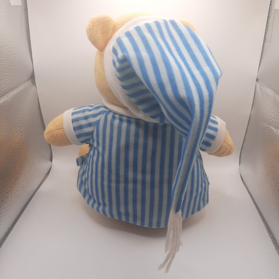 Disney Winnie the Pooh Bear Blue Striped Pyjamas Plush Stuffed Animal