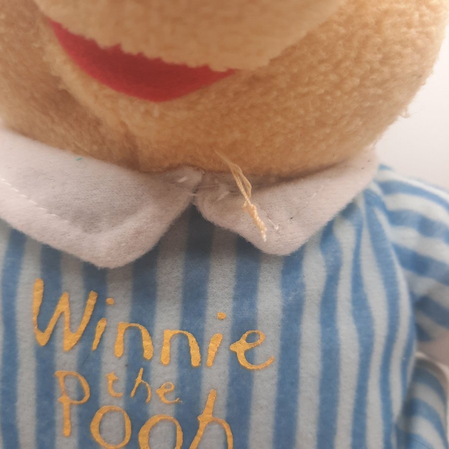 Disney Winnie the Pooh Bear Blue Striped Pyjamas Plush Stuffed Animal