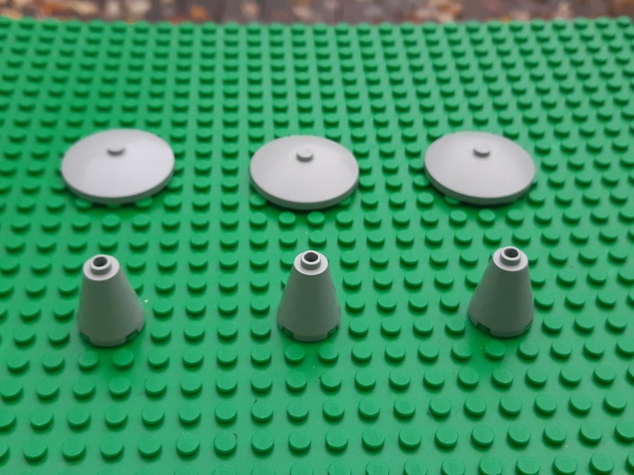 LEGO Old Light Gray Grå Torn Round Dish Delar Classic Space Star Wars Castle