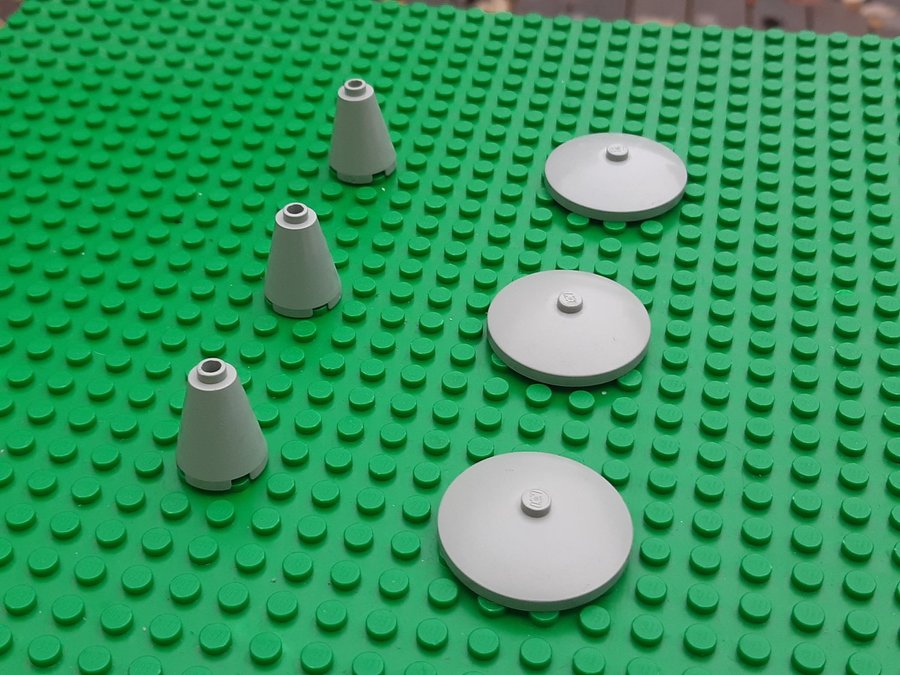 LEGO Old Light Gray Grå Torn Round Dish Delar Classic Space Star Wars Castle