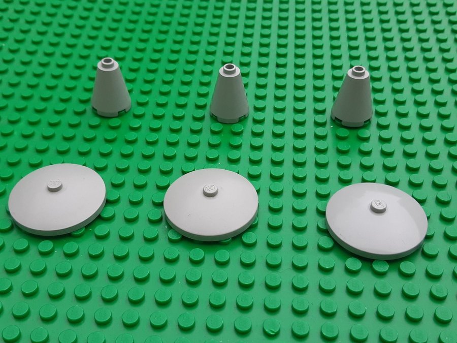 LEGO Old Light Gray Grå Torn Round Dish Delar Classic Space Star Wars Castle