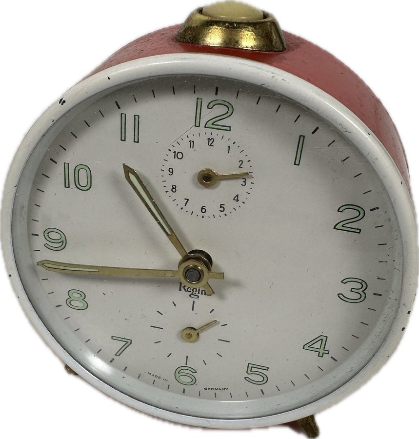 Vintage Väckarklocka Regina Röd Mechanical Alarm Clock Made in Germany