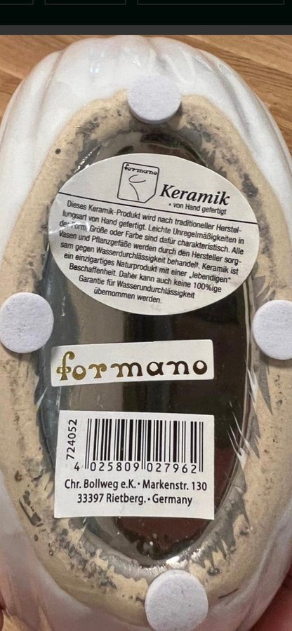 Handgjord keramik vas från formano-Fräck vas i keramik I absolut nyskick