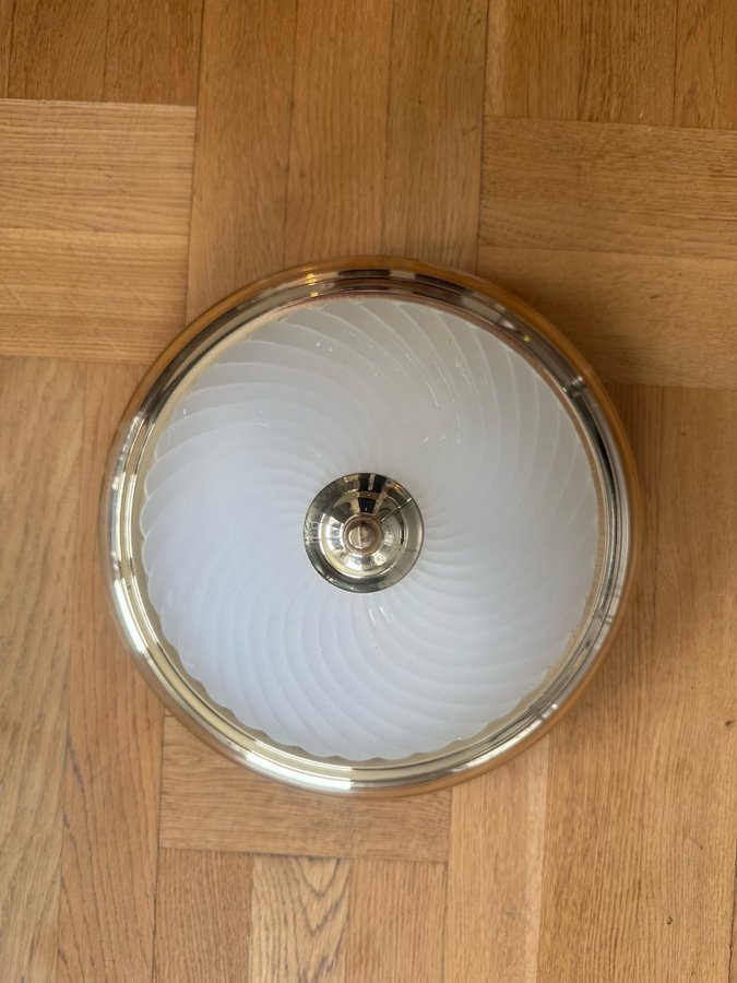 Vacker retro plafond lampa taklampa 1900-tal fina detaljer frostat glas