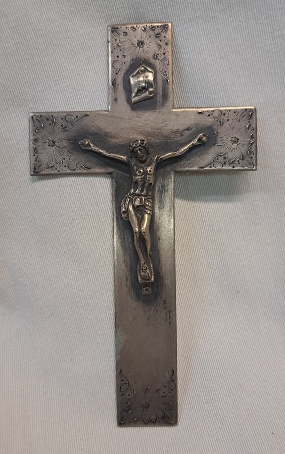 Vintage Crucifix Krucifix med Jesus Kristus i metallarbete