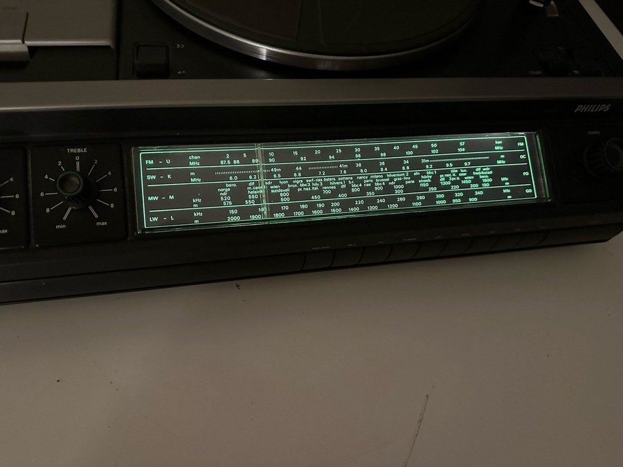 Vintage Philips 963 Stereo PL02 22 AH 963 Radio Tape recorder turntable70-talet