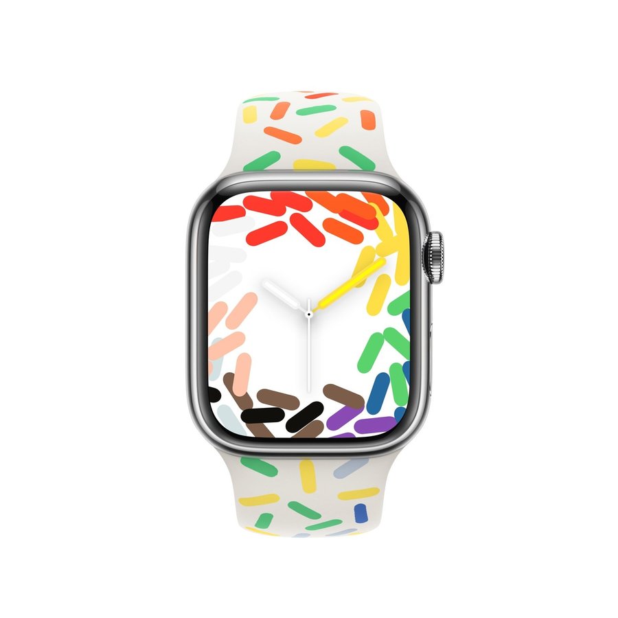 Silicone Band 38/40/41mm (M/L) Apple Watch Armband - PRIDE SPRINKLES / WHITE