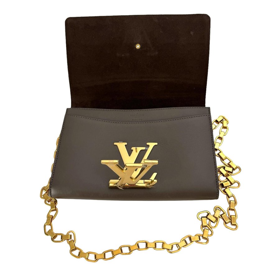 Louis Vuitton Louis GM Chain In Grey Leather