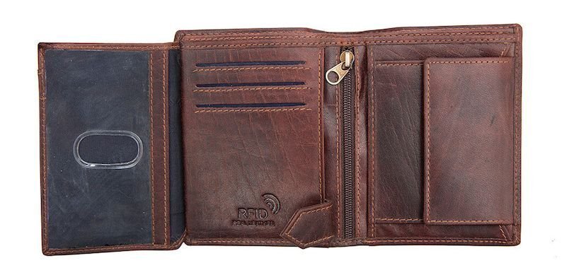 Personalized Mens Wallet Leather Mens Wallet With Coin Pocket Handmade Gift