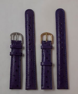 *NY Klockarmband i äkta läder - Lila - Guld spänne - 16 mm - Prisvärt