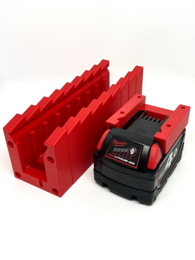 10 st Batterihållare Milwaukee M18 Röd