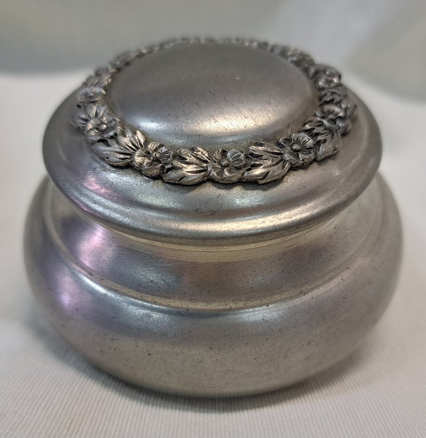 Vintage ARTIMEX Pewter jewelry box Smyckeskrin i tenn 95 % rent tenn