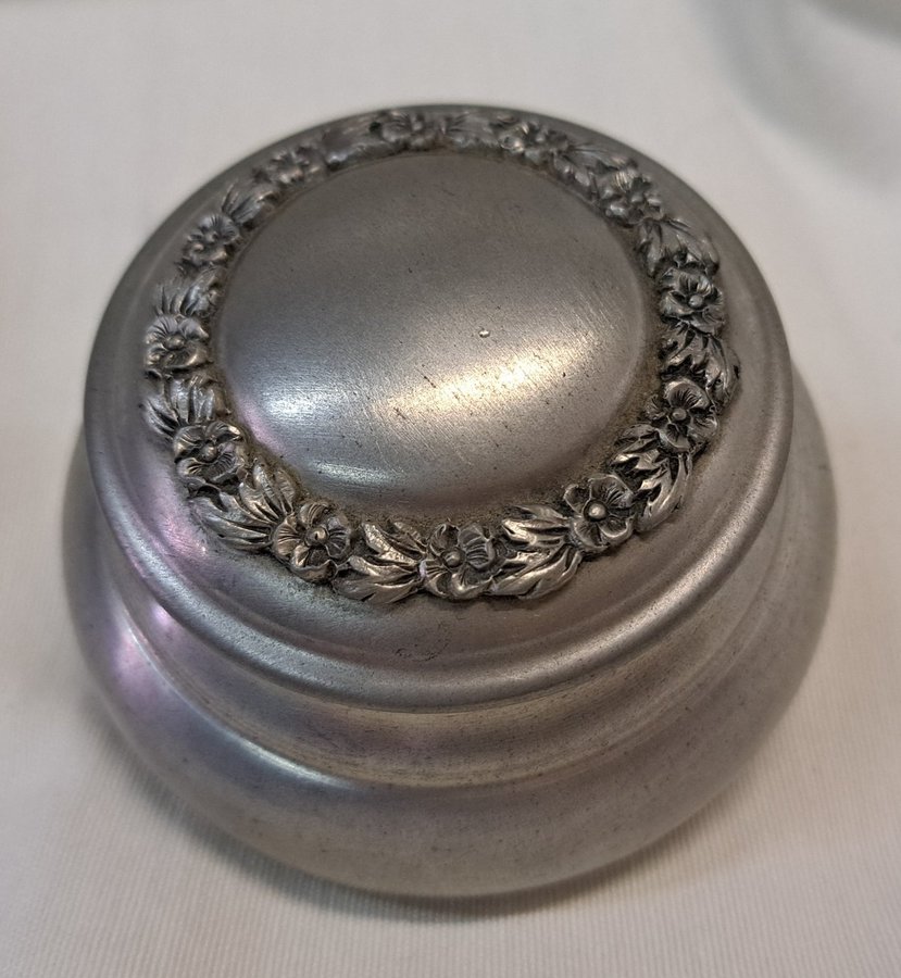 Vintage ARTIMEX Pewter jewelry box Smyckeskrin i tenn 95 % rent tenn