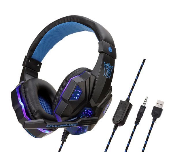 Gaming Headset Hörlurar för Konsoler och PC - Blå