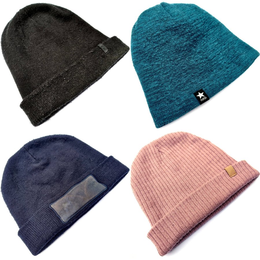 4 beanie-mössor vintermössa Etrel LaMote Clique fransk svart turkos mörkblå rosa