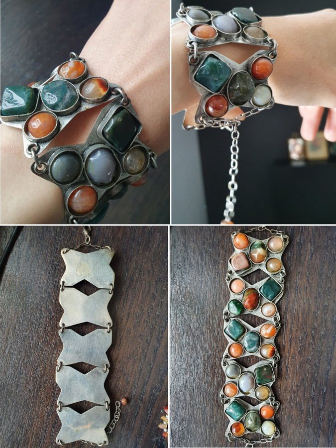 Vintage smyckespaket - halsband  armband med blandade stenar