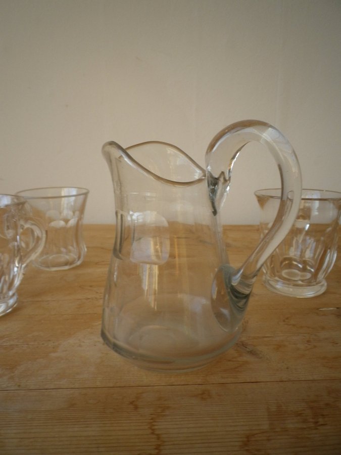 Bägare * Kanna * Antik * Glasmuggar * 1800-tal * Punch/Glögg * Glas * Handblåst