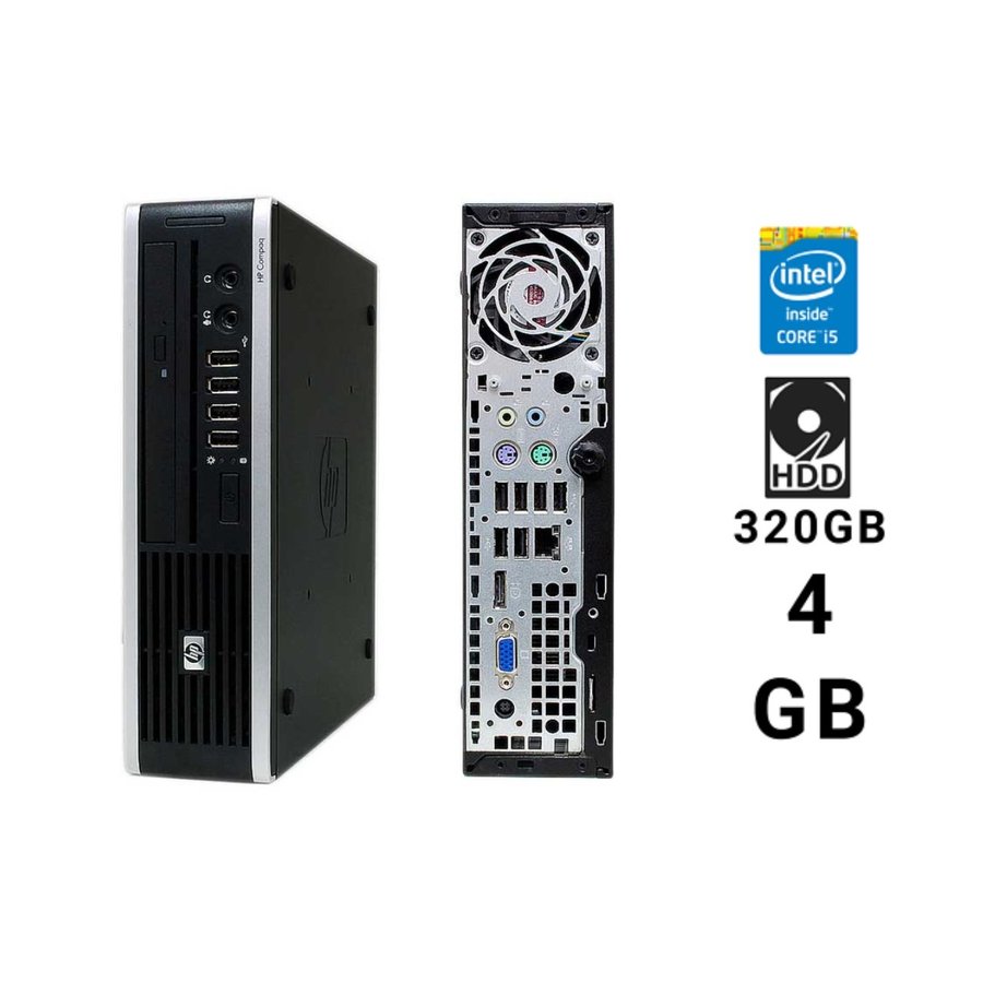 HP Compaq 8200 Elite Ultra-Slim Desktop /i5-2400/320 GB HDD/4 GB/VGA Integrated