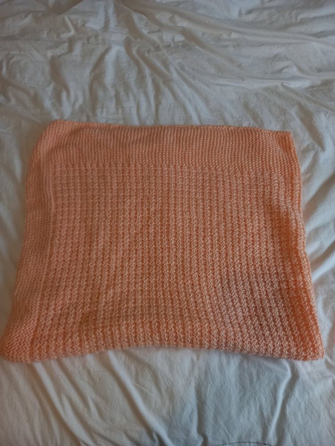 Aprikos rosa stickad filt täcke barnfilt