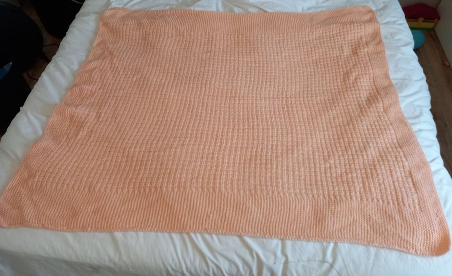 Aprikos rosa stickad filt täcke barnfilt