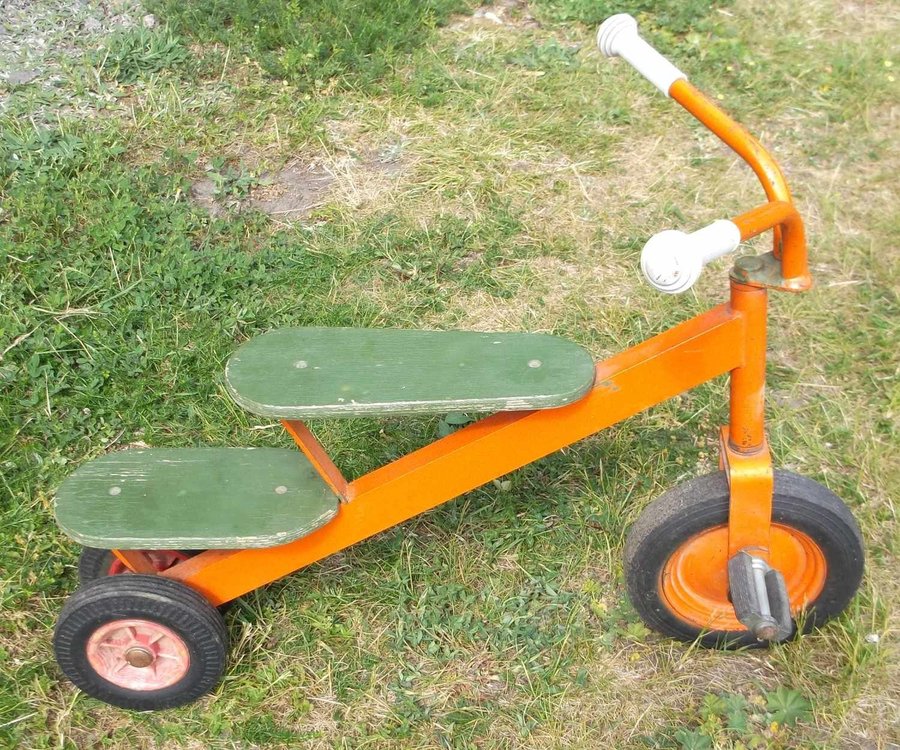 Cykel för barn med två sittplatser Orange Grön Väddö