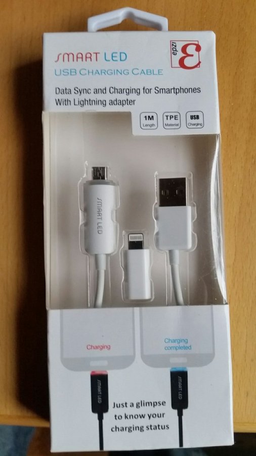 Laddkabel kombinerad usb iphone ipad lightning samsung micro usb