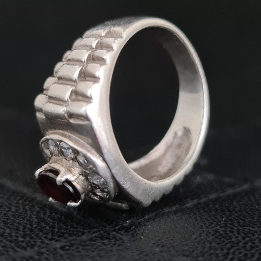 KLACKRINGSTERLING SILVER GARANTE STEN VITA STENAR