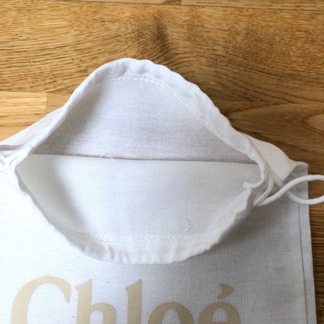 Chloè vintage white drawstring dust bag 22cm x 35cm