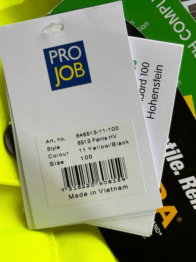 Projob - 6513 Pants HV - varsel arbetsbyxor - str D100 - Ny