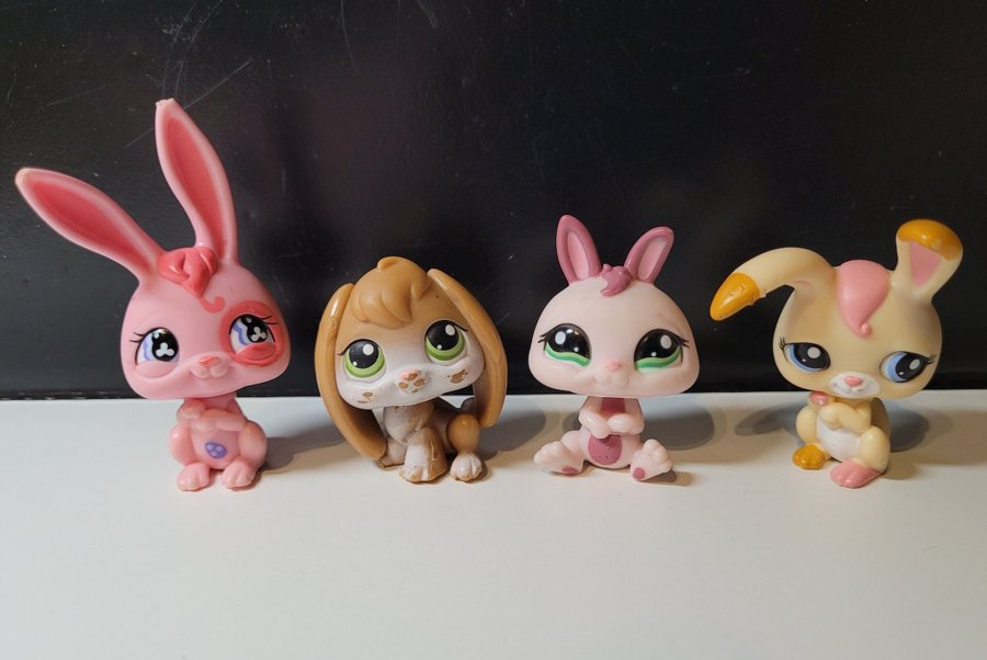 4st Littlest Pet Shop kaniner 500 185 1466 och 1899