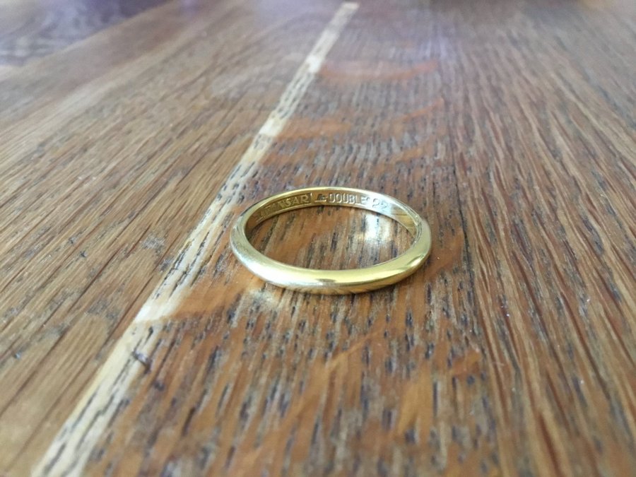 Klassisk slät vintage ring Pansar guld ”Gulddouble” / Strl 22 mm