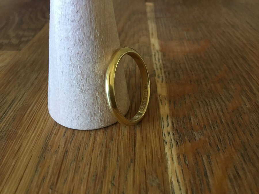 Klassisk slät vintage ring Pansar guld ”Gulddouble” / Strl 22 mm