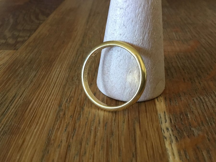 Klassisk slät vintage ring Pansar guld ”Gulddouble” / Strl 22 mm