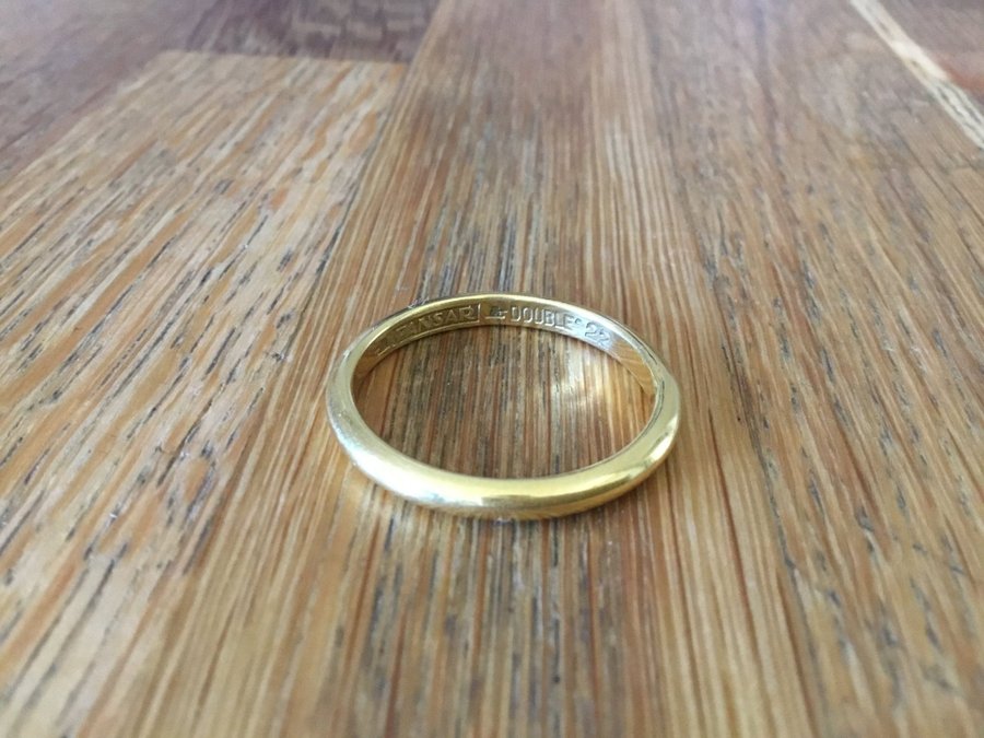 Klassisk slät vintage ring Pansar guld ”Gulddouble” / Strl 22 mm