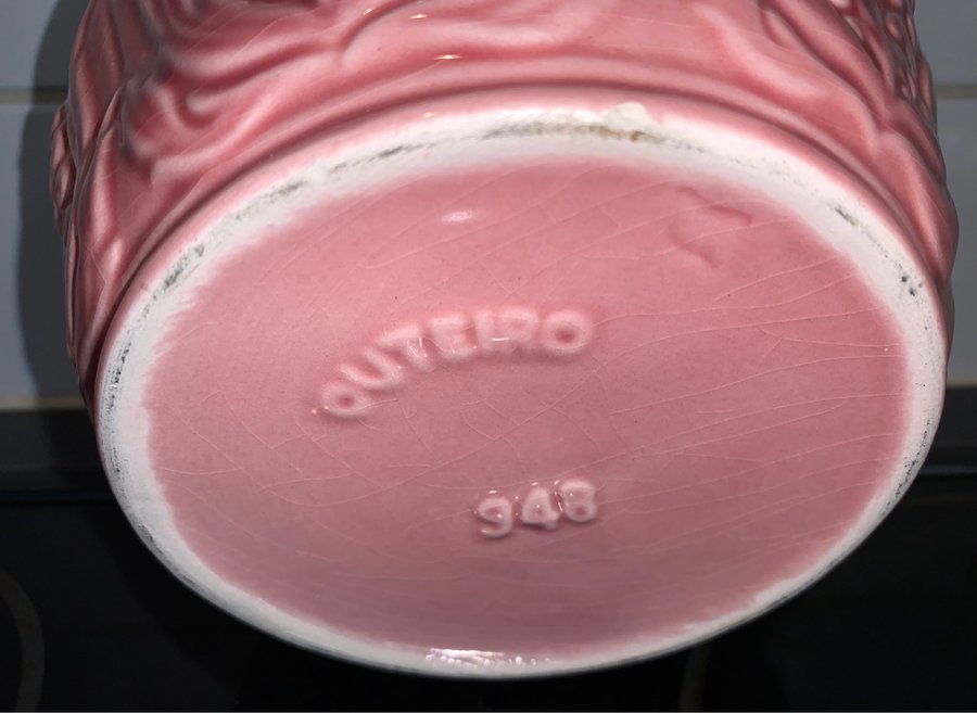 Jättefin kruka stämplad OUTEIRO 348 ytterfoder Portugal Keramik H13 B17