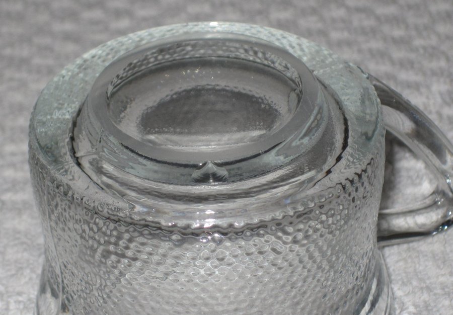 Sockersats sockerskål med gräddkanna i glas 1960-1970-tal retro vintage