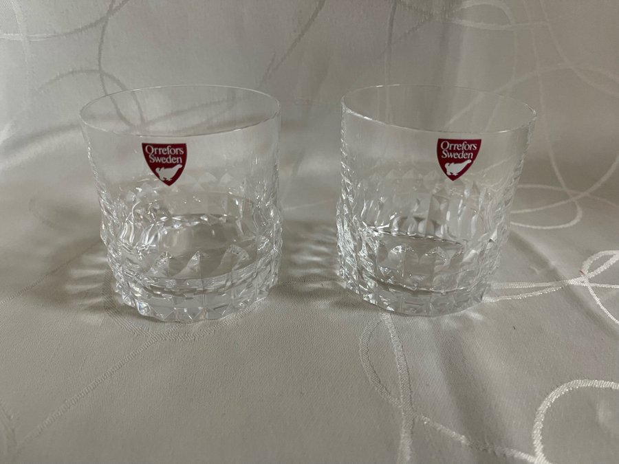 2 Orrefors Sweden Silvia Ingeborg Lundin whiskyglas glas kristallglas H67 D63