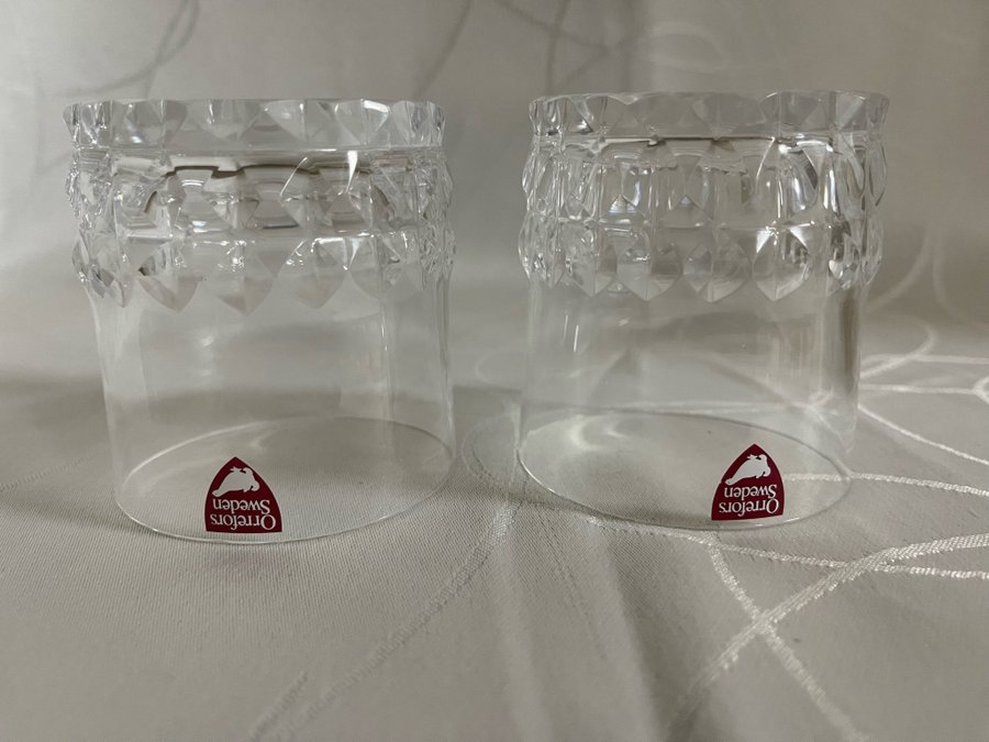 2 Orrefors Sweden Silvia Ingeborg Lundin whiskyglas glas kristallglas H67 D63