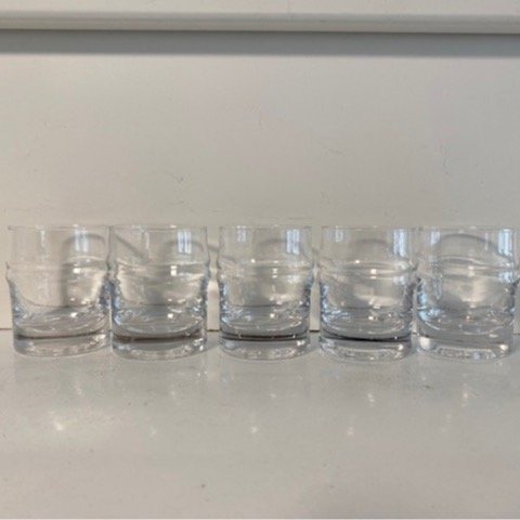 Iittala 5 snapsglas 4 cl Pisaranrengas Droppring 2054 Timo Sarpaneva 1966-1977