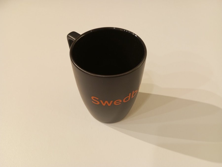 Swedbank Kaffe Te porslins keramik mugg svart färg 10 x 75 cm