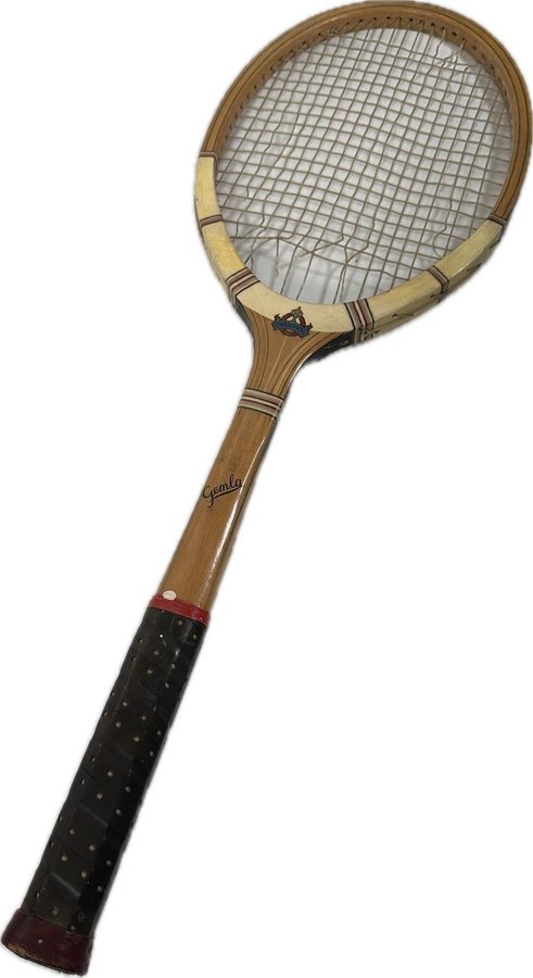 Vintage Svensk Tennis racket Champion I trä Gemla Fabrikers AB Diö Wood Racquet