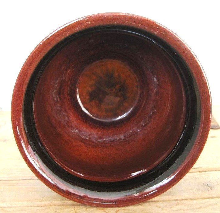 Fin glaserad blomkruka / ytterfoder från Steninge Keramik