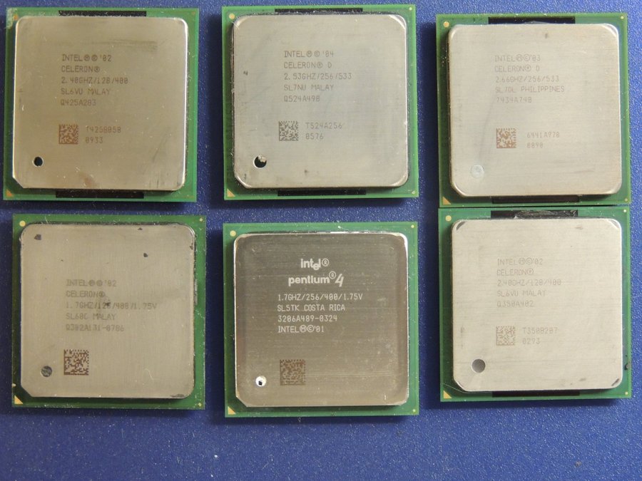 6 st fungerande Intel processorer (5st Celeron 1st P4)