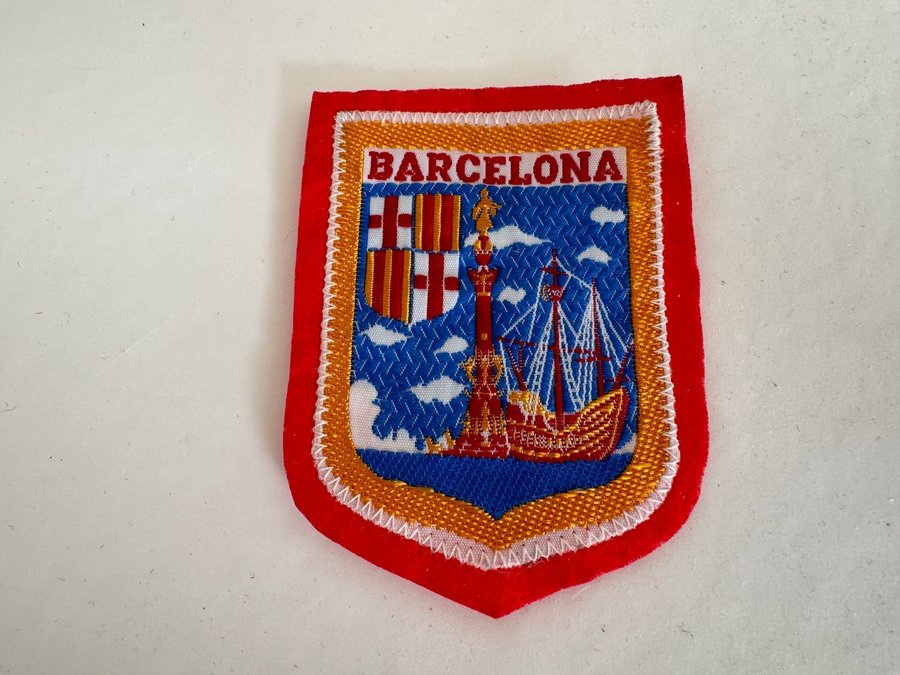 Barcelona Spanien 60 mm brett tygmärke Kuvert E